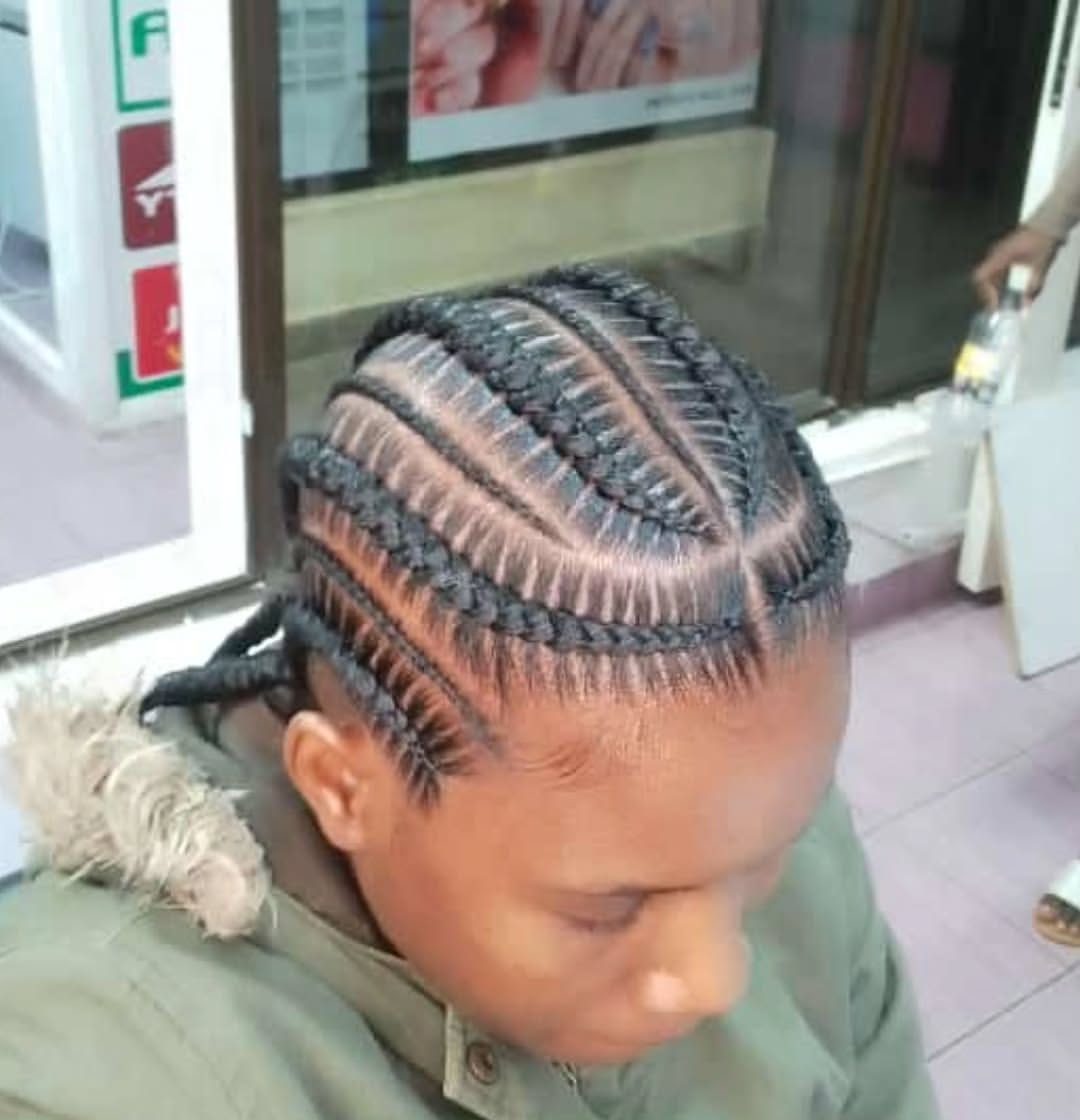 Cornrow braids closeup